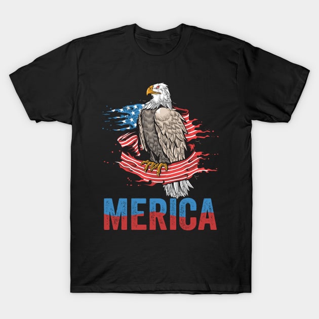 Merica Bald Eagle Independence Day Gift T-Shirt by BadDesignCo